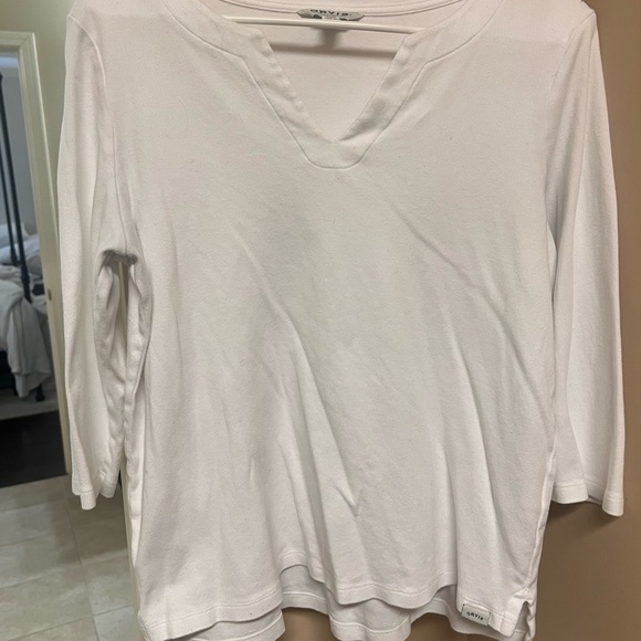 Orvis Tops - Orvis Women's White Long Sleeve V-Neck Tee